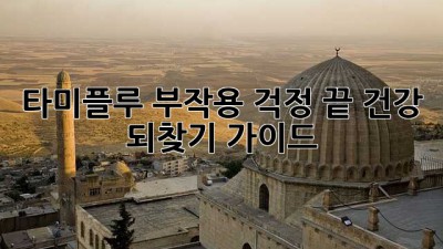 타미플루 부작용, 걱정 끝! 건강 되찾기 가이드
